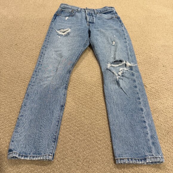 Levi's Jeans Premium 501 S Skinny High Rise Button Fly Size 26 #PC9-29502-0034 - Picture 3 of 16
